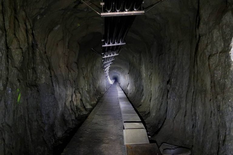 Inside the tunnel of a Swiss hydroelectric plant in Göschenen, Switzerland